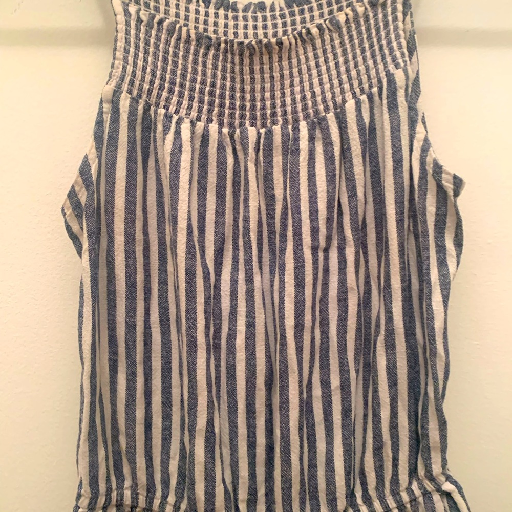Blue and white jumpsuit